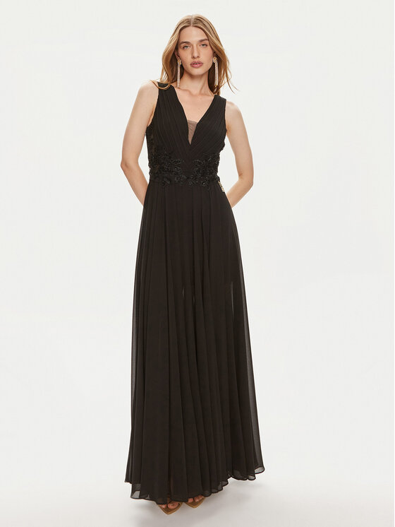 Fracomina Fracomina Estélyi ruha FQ24SD3027W41201 Fekete Slim Fit
