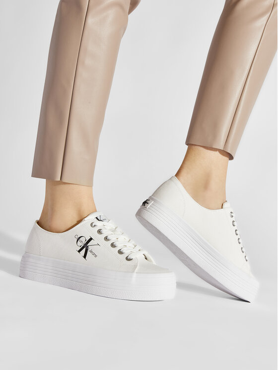 Calvin Klein Jeans Calvin Klein Jeans Кросівки Vulcanozed Flatform Laceup Co YW0YW00254 Білий