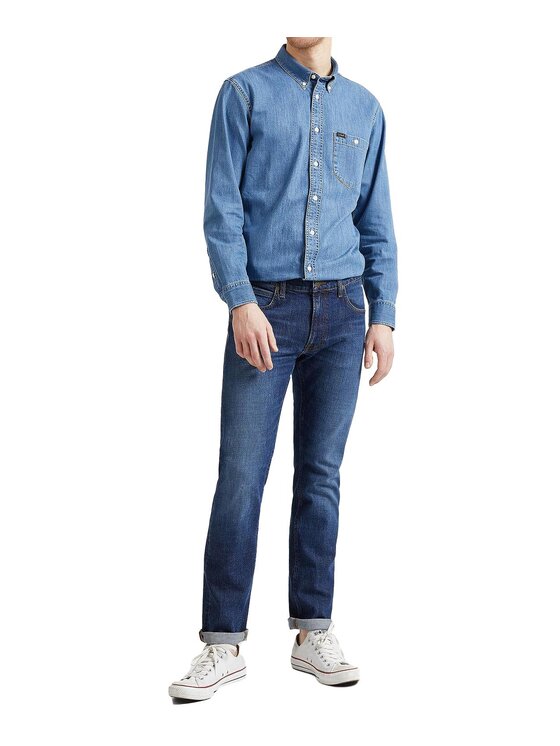Lee Lee Jeansy L707KNDD Granatowy Regular Fit