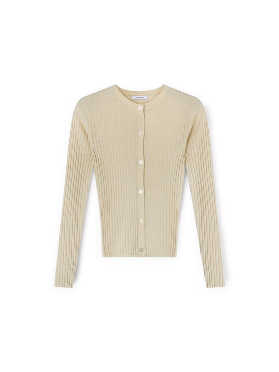 Motivi Motivi Cardigan M324W003407N008 Écru Slim Fit