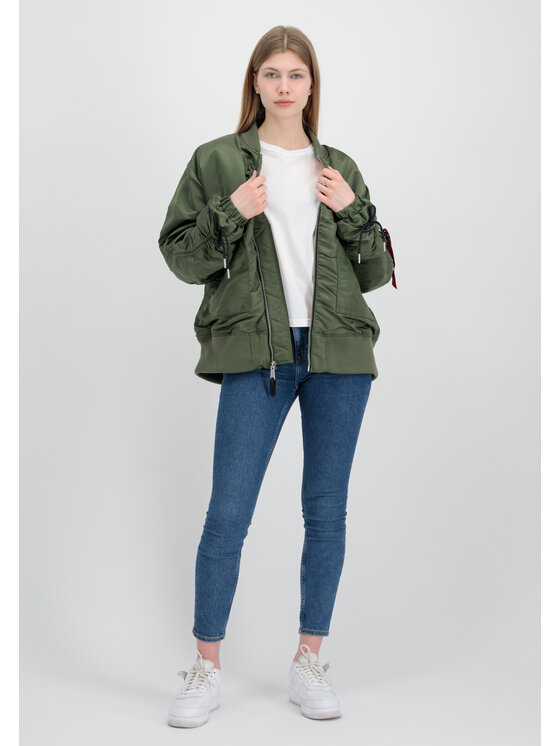 Alpha Industries Alpha Industries Kurtka bomber CWU MA-1 Bomber Jacket Women Zielony Oversize