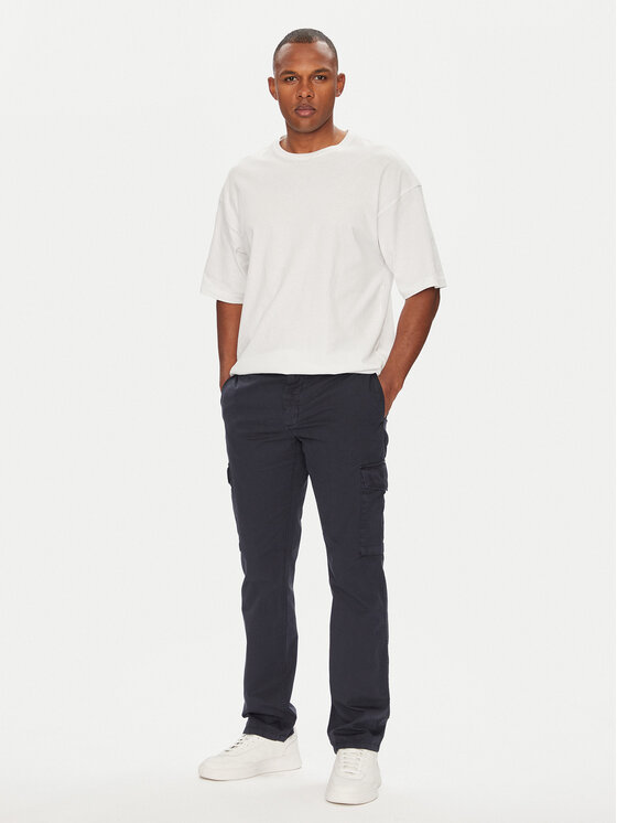 Tommy Hilfiger Tommy Hilfiger Bavlnené nohavice Denton MW0MW39695 Tmavomodrá Straight Fit