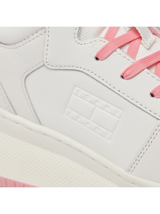 Tommy Jeans Tommy Jeans Laisvalaikio batai Tjw Retro Basket Mc Lace Up EN0EN02422 Écru