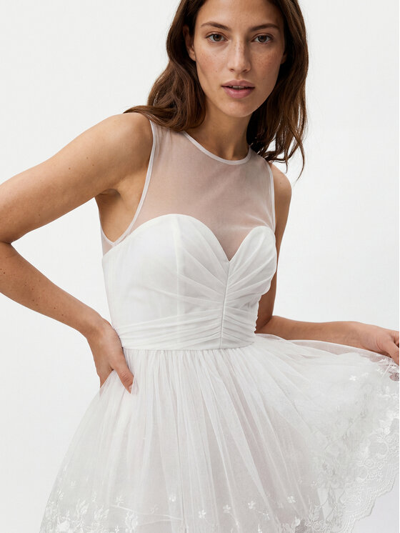 Bardot Bardot Cocktail obleka Hilda Hoop 60223DB Bela Regular Fit