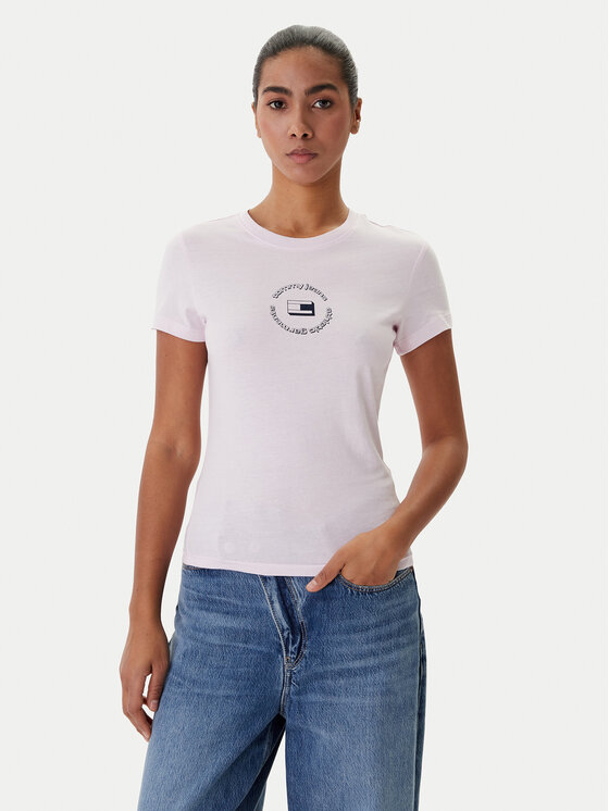 Tommy Jeans Tricou DW0DW22273 Roz Slim Fit