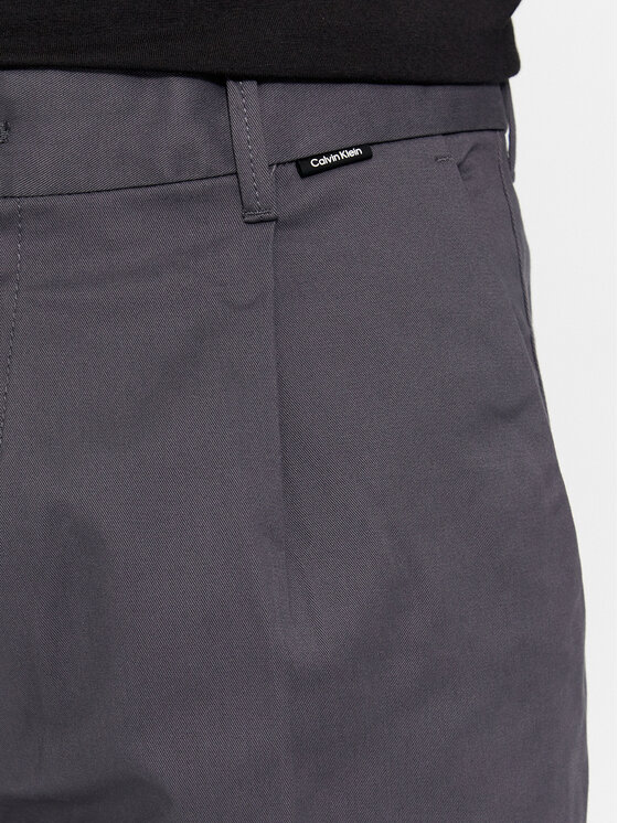 Calvin Klein Calvin Klein Anzughose Modern Twill Tapered Pleat K10K111490 Grau Slim Fit