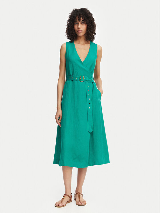 Tommy Hilfiger Tommy Hilfiger Vasarinė suknelė WW0WW48951 Žalia Regular Fit