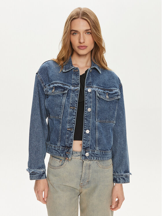 Pieces Pieces Τζιν μπουφάν Alfi 17148808 Μπλε Regular Fit