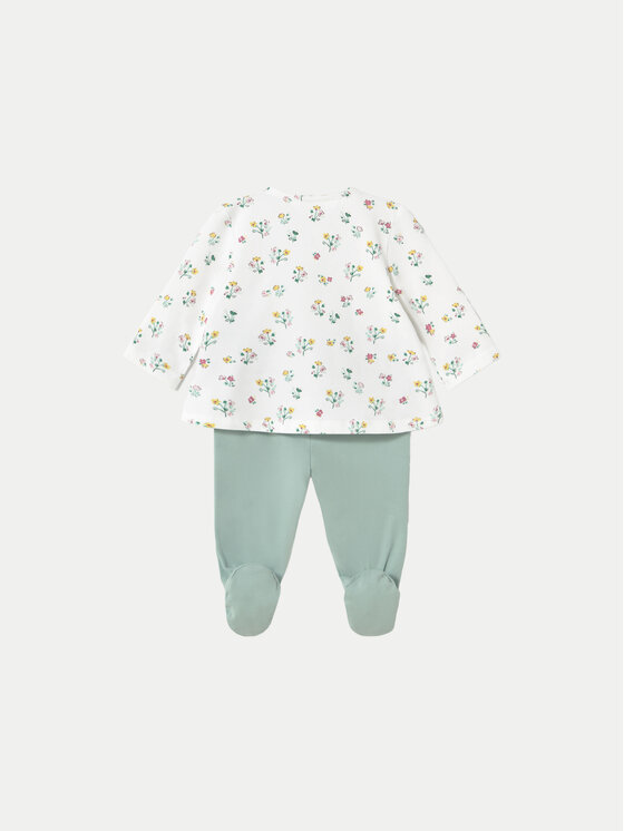 Mayoral Mayoral Set de bluză și pantaloni cu botoșei 1588 Verde Regular Fit