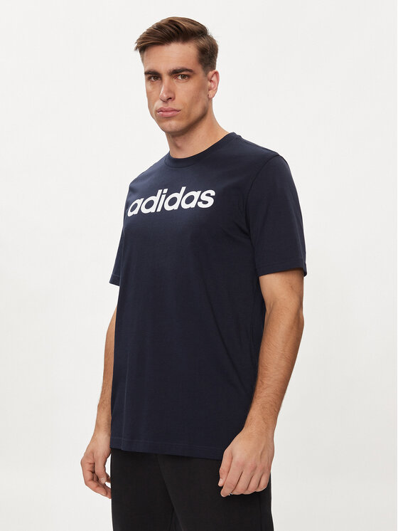 adidas adidas T-särk Essentials Single Jersey Linear Embroidered Logo T-Shirt IC9275 Sinine Regular Fit