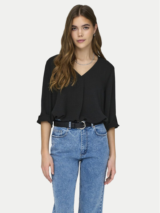 JDY Blúzka Divya 15226911 Čierna Regular Fit