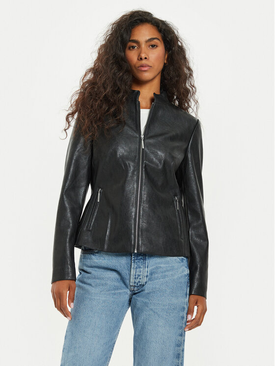 Tatuum Tatuum Jacke aus Kunstleder Bami T2417.016B Schwarz Regular Fit