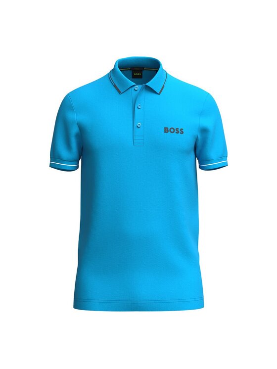 BOSS Boss Polo 50506203-442 Turkusowy Slim Fit