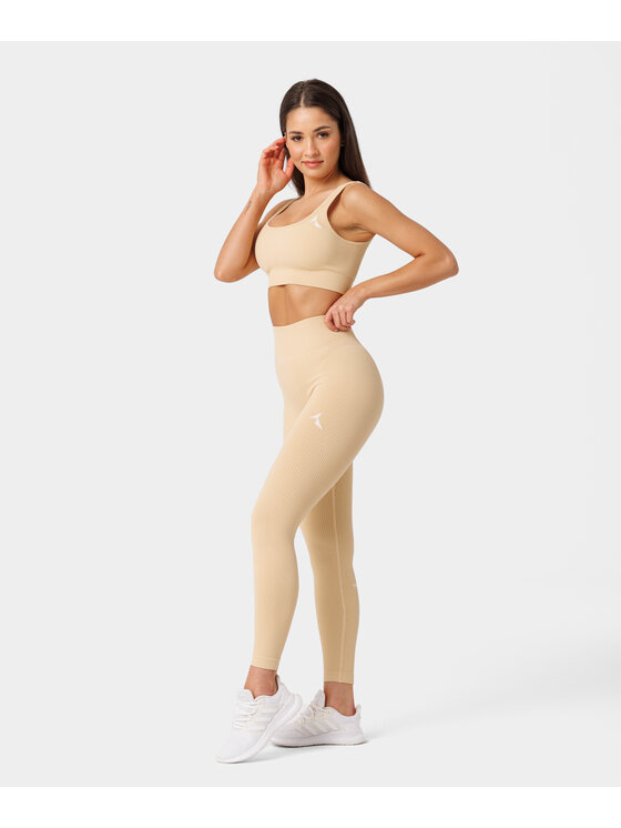 Carpatree Carpatree Legginsy Rib leggings Żółty Fitted Fit