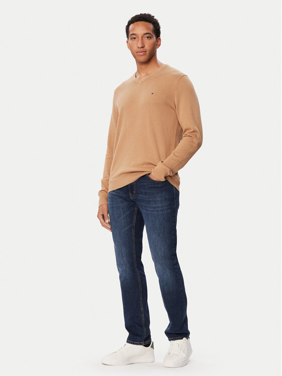 Tommy Hilfiger Tommy Hilfiger Sweter Essential MW0MW14745 Beżowy ciemny Regular Fit