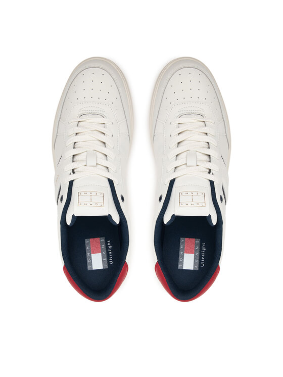 Tommy Jeans Tommy Jeans Sneakers Lightweight Flag Leather Court EM0EM01758 Bianco