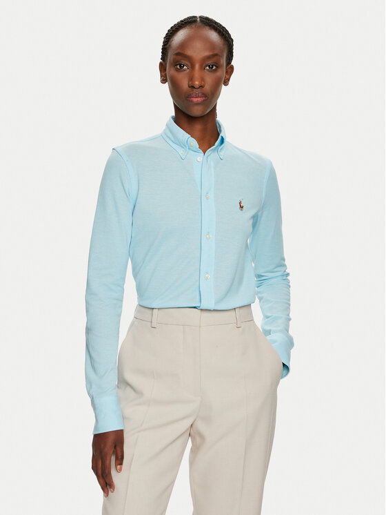 Polo Ralph Lauren Camicia 211924258005 Turchese Slim Fit Modivo