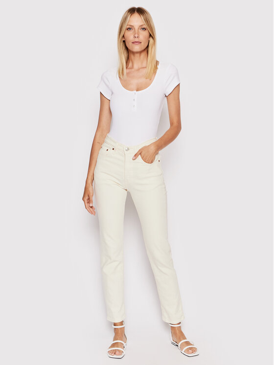 Guess Guess Blūze W2YP24 KBCO2 Balts Slim Fit
