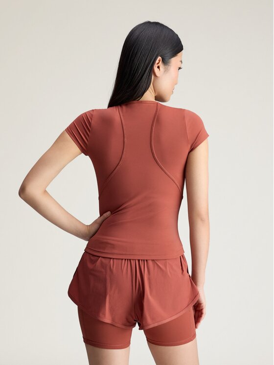 adidas by Stella McCartney adidas by Stella McCartney Koszulka techniczna 161466 Brązowy Fitted Fit