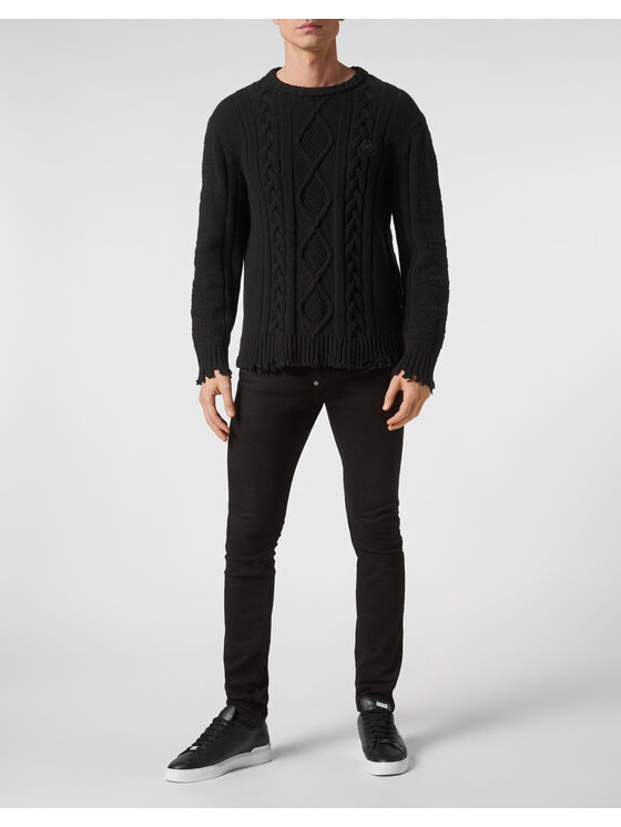 PHILIPP PLEIN PHILIPP PLEIN Svetr 2841 Černá Regular Fit