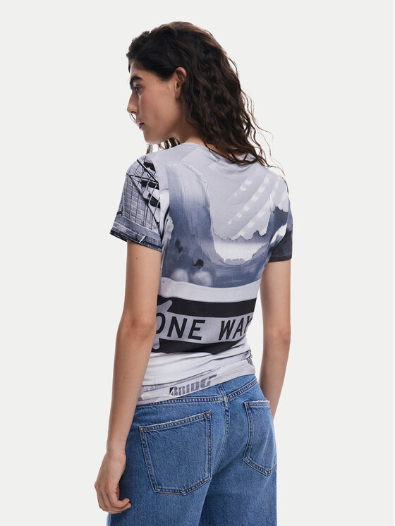 Desigual Desigual T-Shirt Potomac 25SWTKA0 Szary Slim Fit