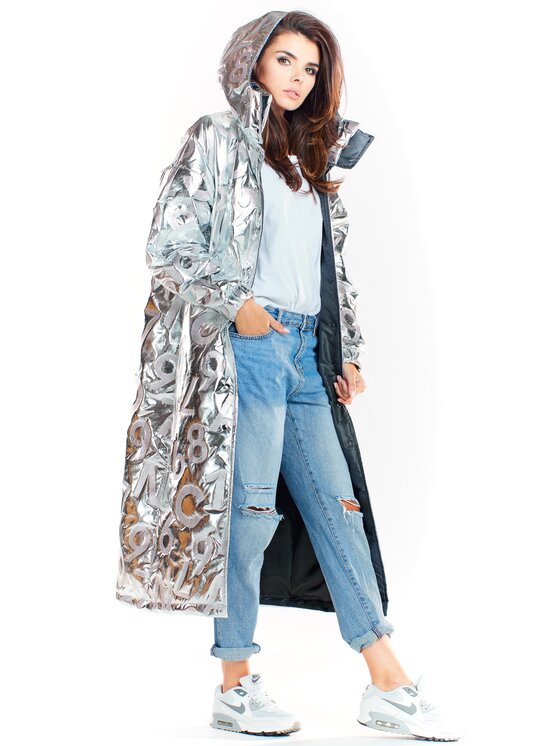 Awama Awama Giacca da donna A338 Argento Basic Fit