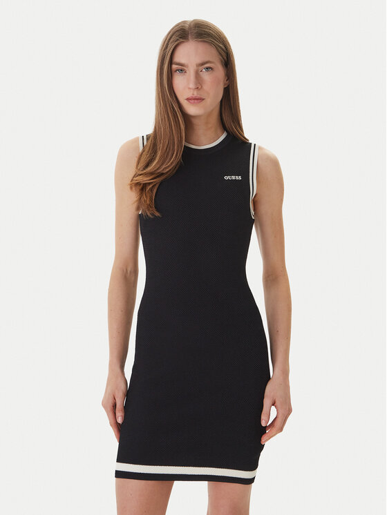 Guess Rochie tricotată V6GK04 Z0648 Negru Regular Fit