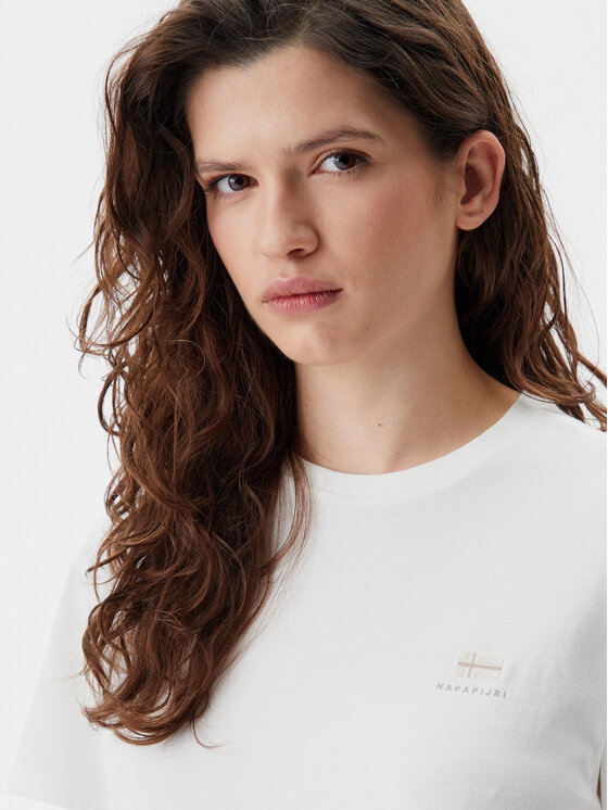 Napapijri Napapijri T-krekls S-Nina NP0A4H87 Balts Regular Fit
