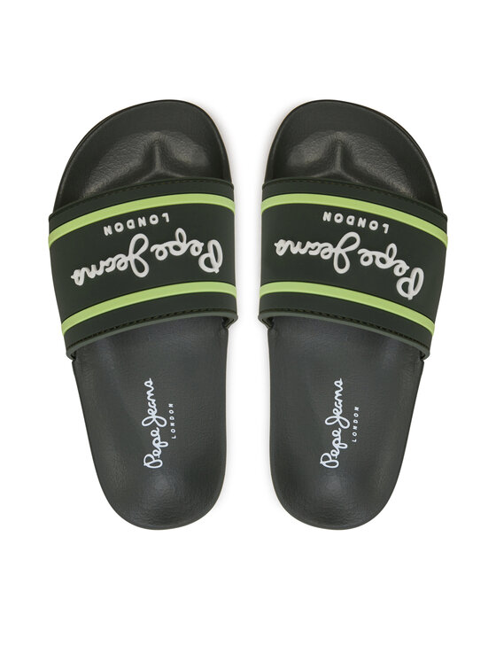 Pepe Jeans Pepe Jeans Klapki Slider Logo B PBS70054 Khaki