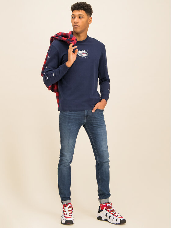 Tommy Jeans Tommy Jeans Longsleeve Novel Logo DM0DM07437 Σκούρο μπλε Regular Fit