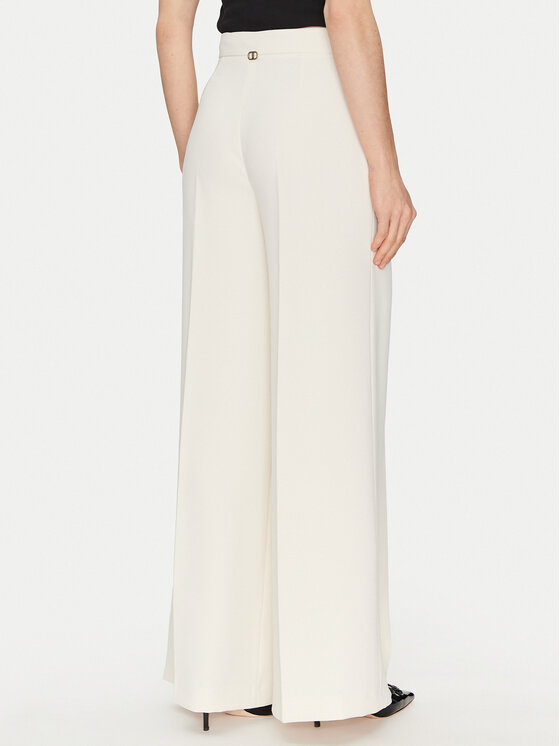 TWINSET TWINSET Palazzo kalhoty 251TP2102 Écru Wide Leg