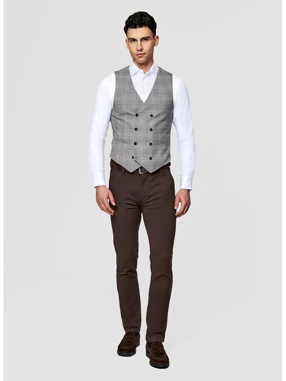 Pako Lorente Pako Lorente Kamizelka garniturowa P26SF-8X-017 Szary Slim Fit