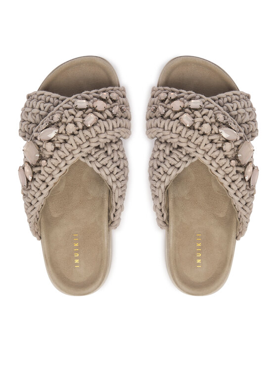 Inuikii Inuikii Παντόφλες Woven Stones Platform 1004.005.0043 Ανοιχτό γκρι