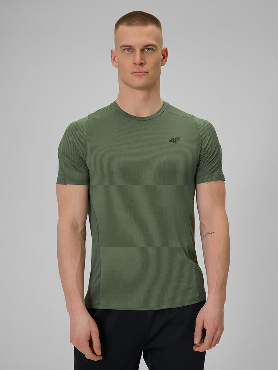 4F 4F Koszulka techniczna ATHLETIC Khaki Regular Fit