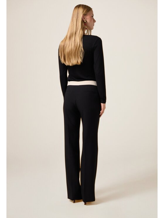 Oltre Oltre Pantaloni di tessuto P095R108748N0Z3 Nero Baggy Fit