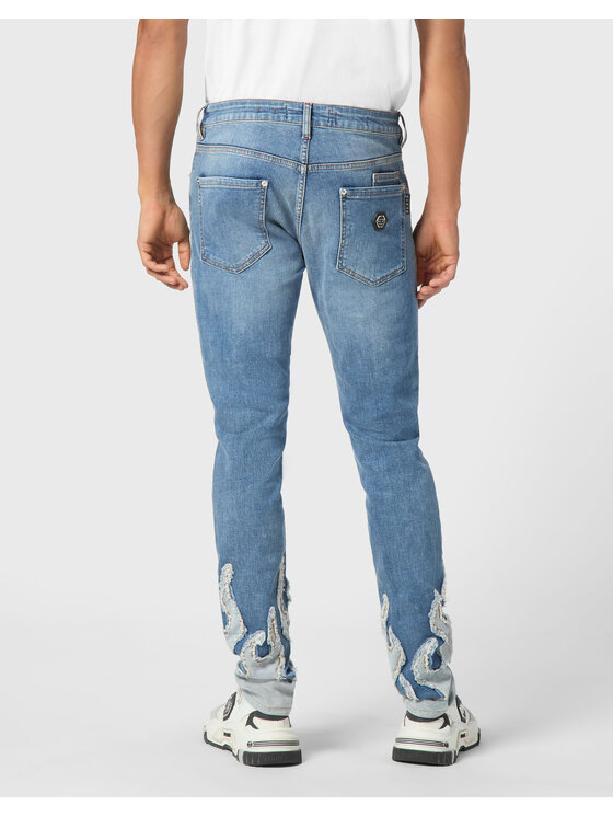 PHILIPP PLEIN PHILIPP PLEIN Jeansy 22159 Světle modrá Straight Leg