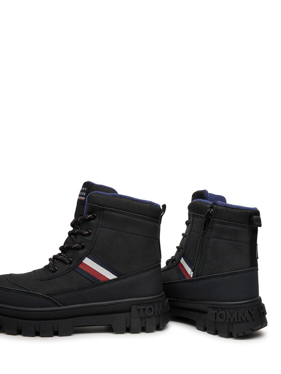 Tommy Hilfiger Tommy Hilfiger Trapper stila apavi Stripes Fur Boot T3X5-33713-1487 S Melns