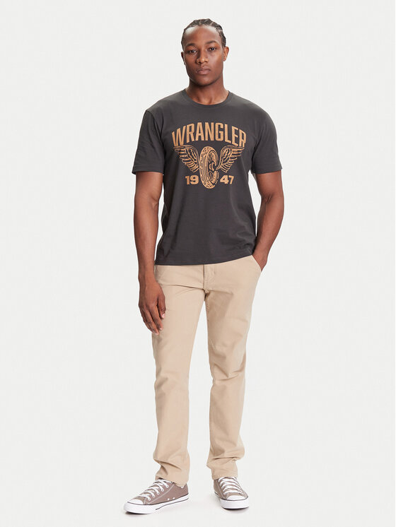 Wrangler Wrangler T-shirt Americana 112371478 Siva Regular Fit
