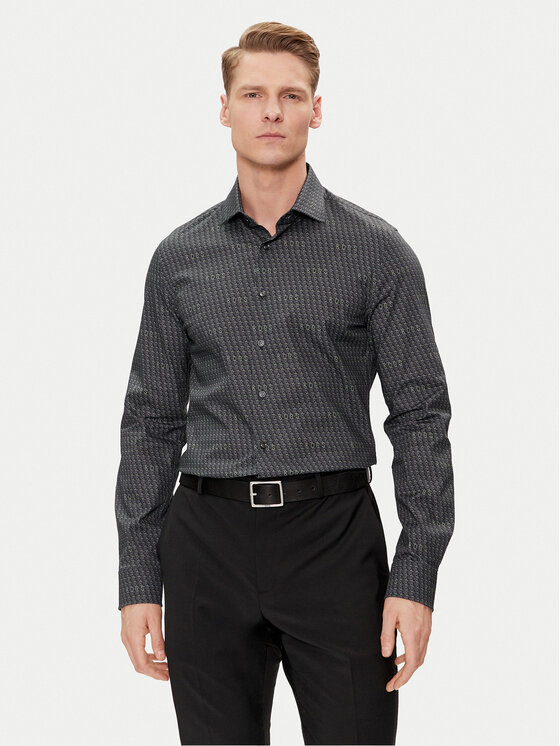 Michael Kors Košeľa MK0DS01290 Zelená Slim Fit