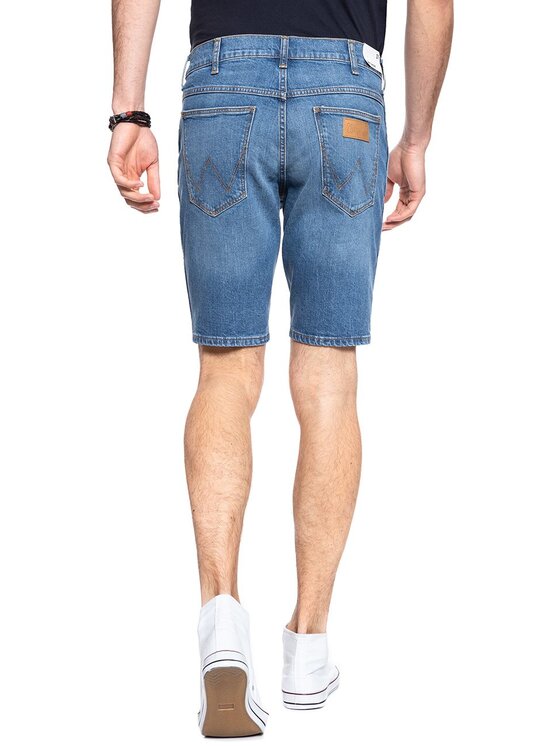 Wrangler Wrangler Szorty jeansowe 5 POCKET SHORT Niebieski Regular Fit