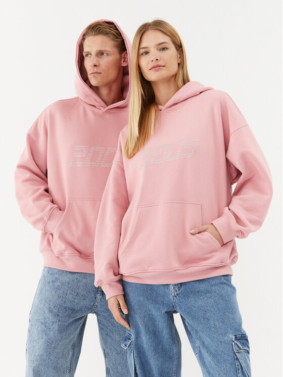 2005 Mikina Unisex Signature Ružová Relaxed Fit
