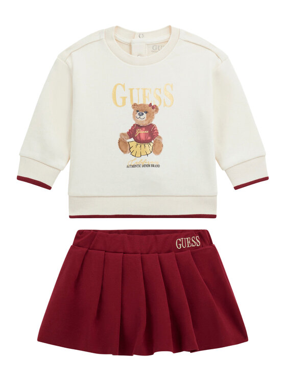 Guess Komplet bluza i spódniczka A5BG01 KAD74 Écru Regular Fit