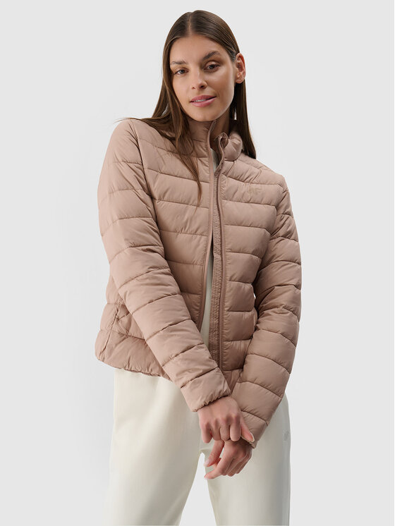 4F 4F Kurtka puchowa BASIC+ Beżowy Slim Fit
