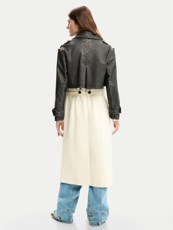 Desigual Desigual Tenchcoat Duolo 26SWEW34 Écru Regular Fit