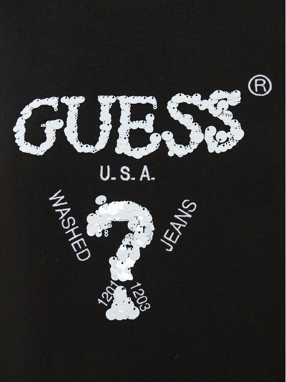 Guess Guess Μπλούζα V4BQ11 KCHX0 Μαύρο Regular Fit