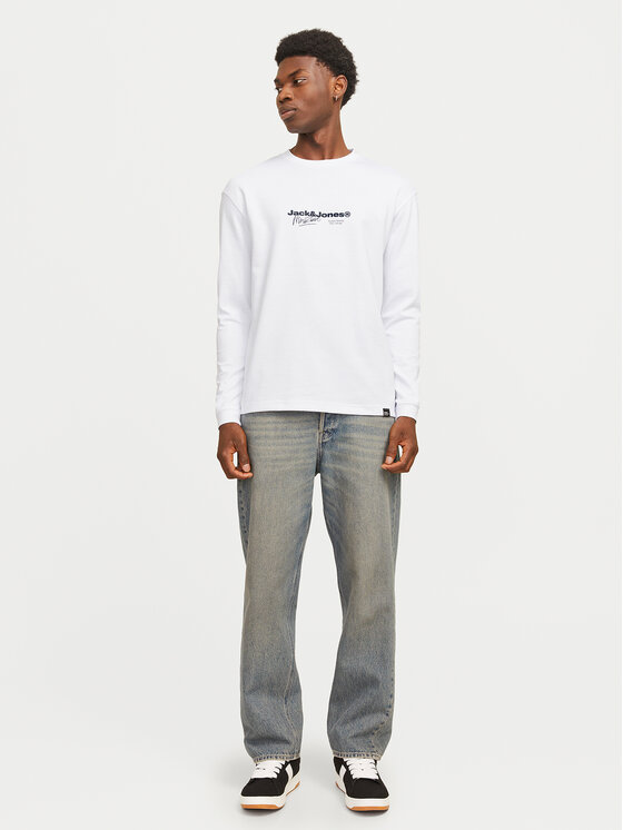 Jack&Jones Jack&Jones Marškinėliai ilgomis rankovėmis Charlie 12265426 Balta Regular Fit