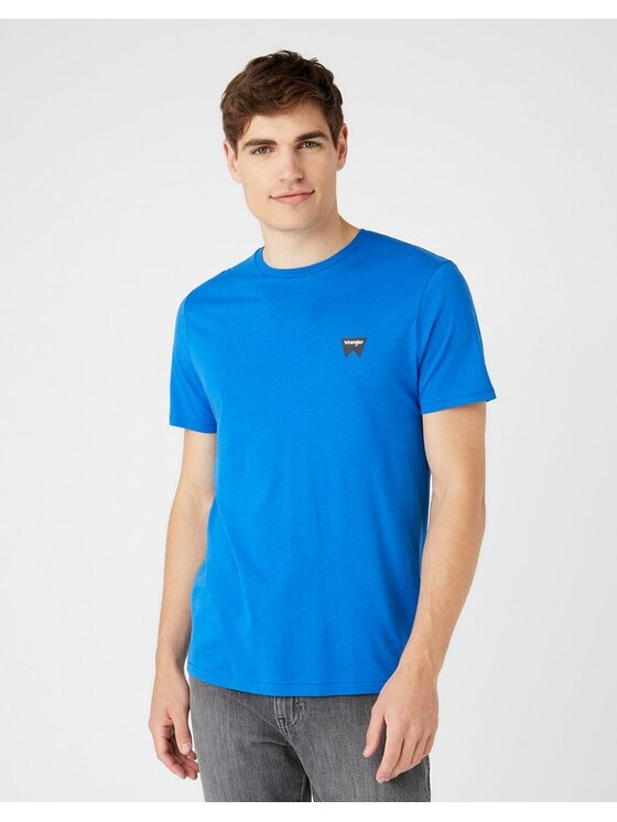 Wrangler Wrangler T-shirt SIGN OFF TEE Blu Regular Fit