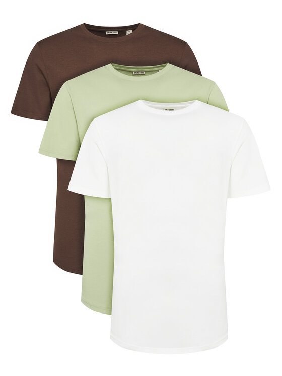 Only & Sons Only & Sons Komplekt kolmest t-särgist Jeff 22034548 Roheline Regular Fit