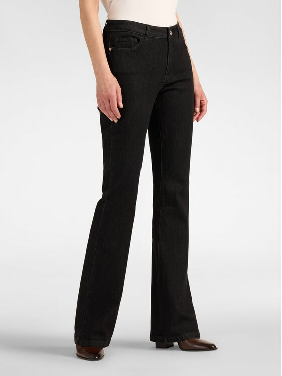 Elena Mirò Elena Mirò Jeansy P416G000428N033 Czarny Flare Fit