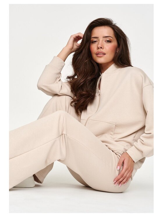 Makadamia Makadamia Dres M949 Beżowy Loose Fit